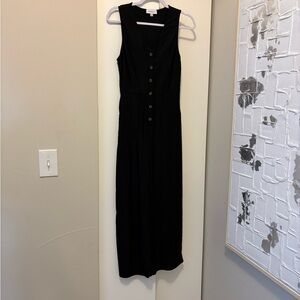 Gilli Black Sleeveless Button-Front Jumpsuit